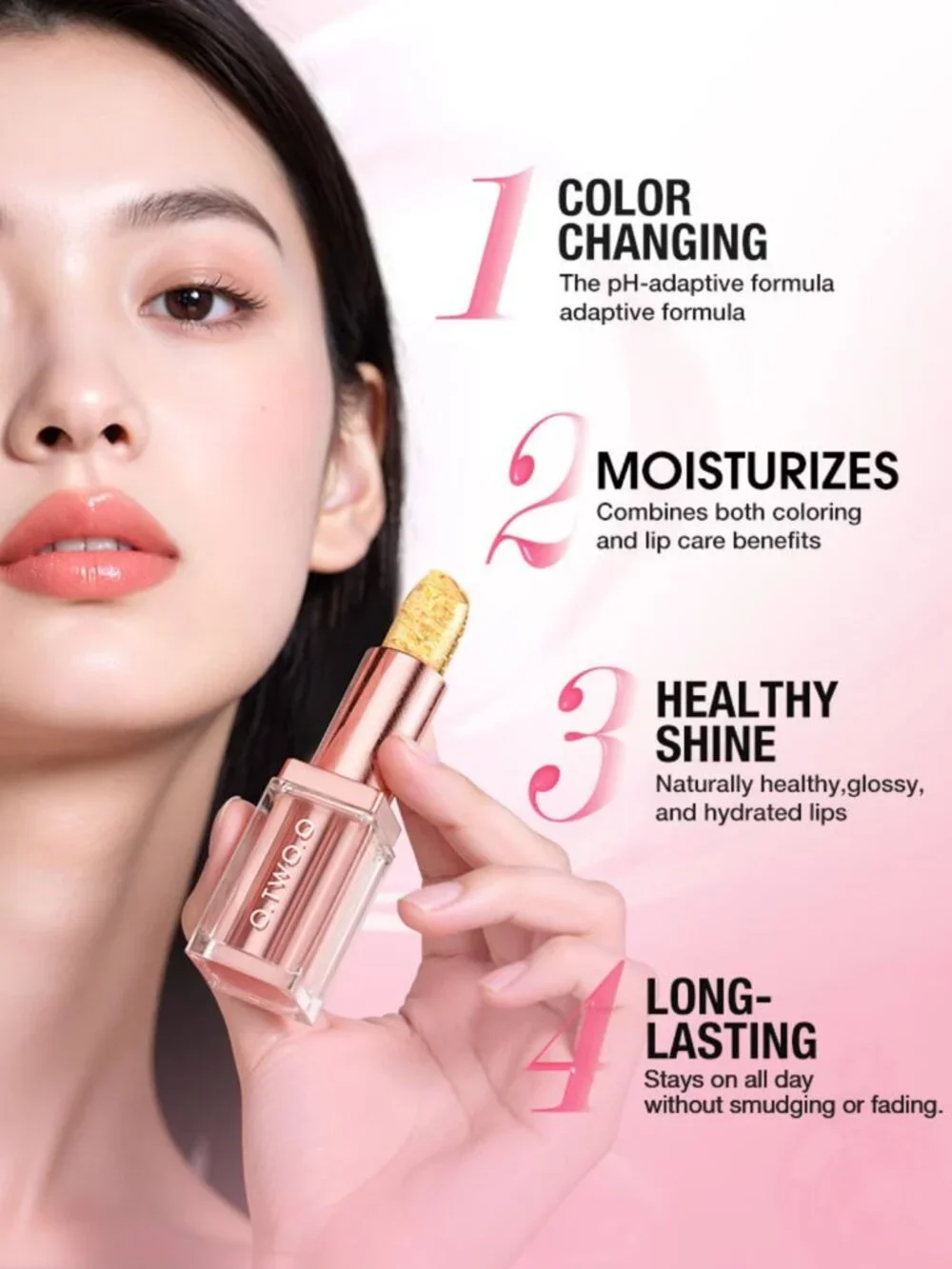 O.TWO.O Sparkling ColorChanging LipBalm Hydrating Moonlight Tint Glossy Lip Care